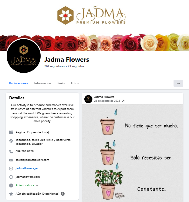 JADMA FLOWERS ON FACEBOOK